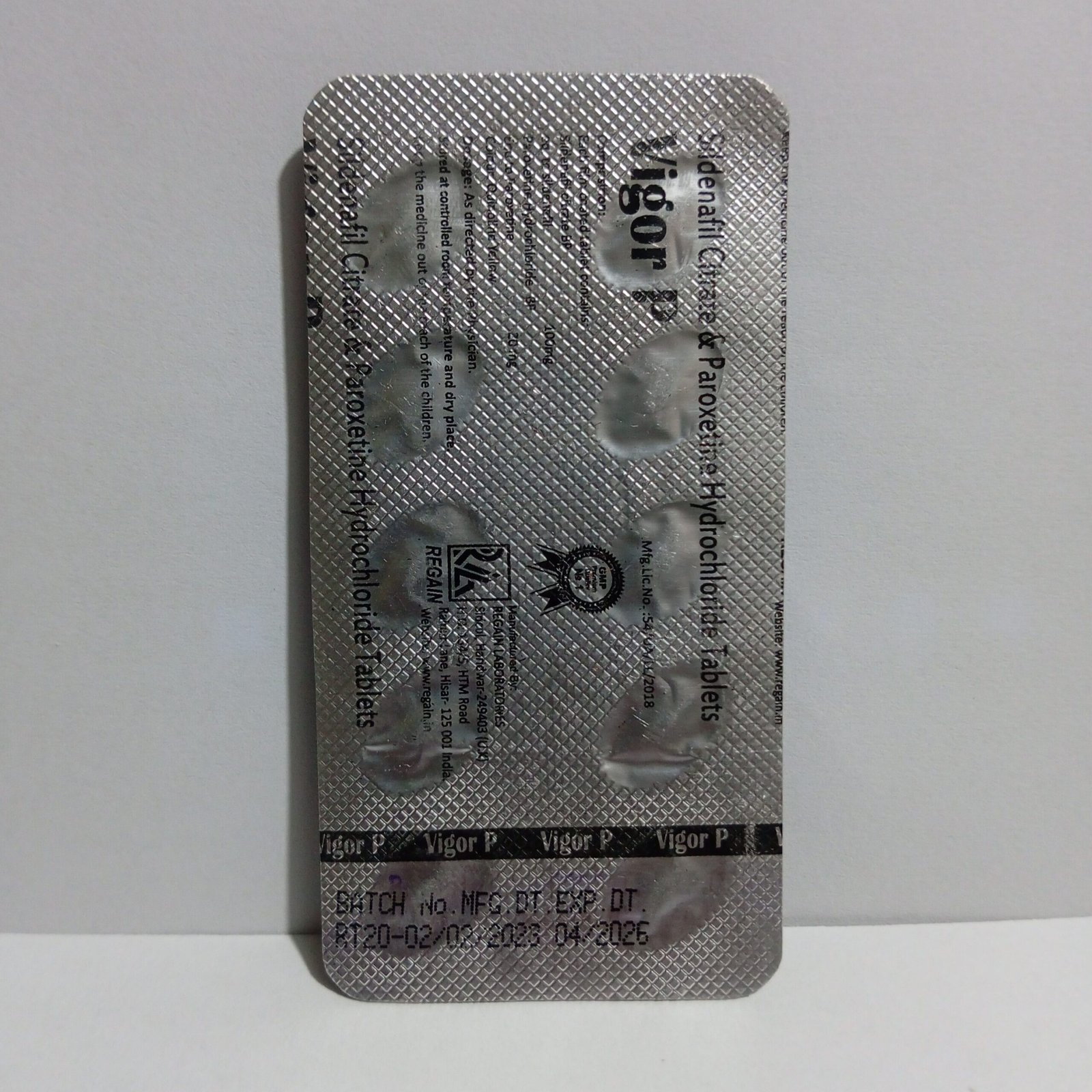 Vigor P Tablets Sildenafil Paroxetine - Image 2