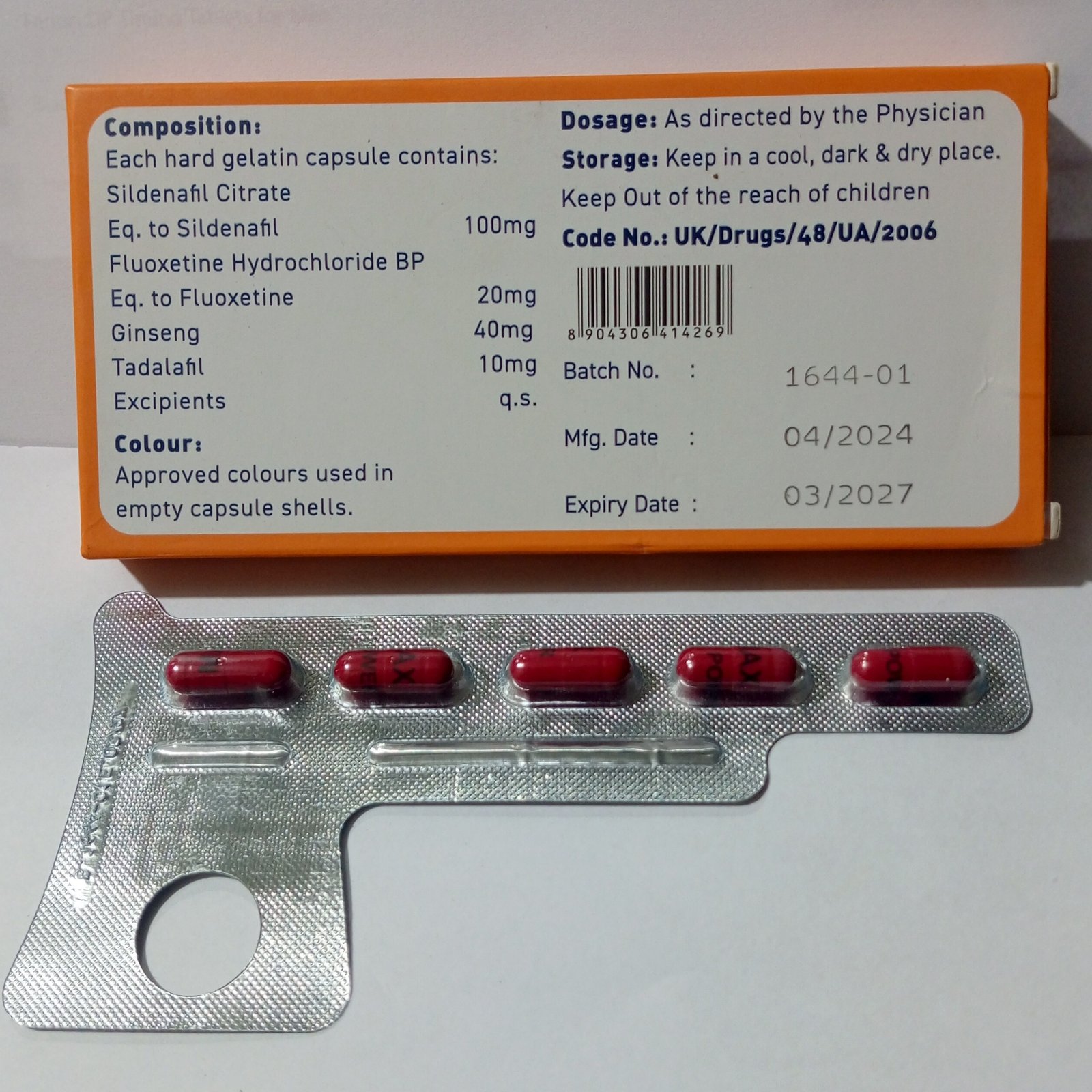 Rhyno capsules Sildenafil Fluoxetine Ginseng Tadalafil - Image 2