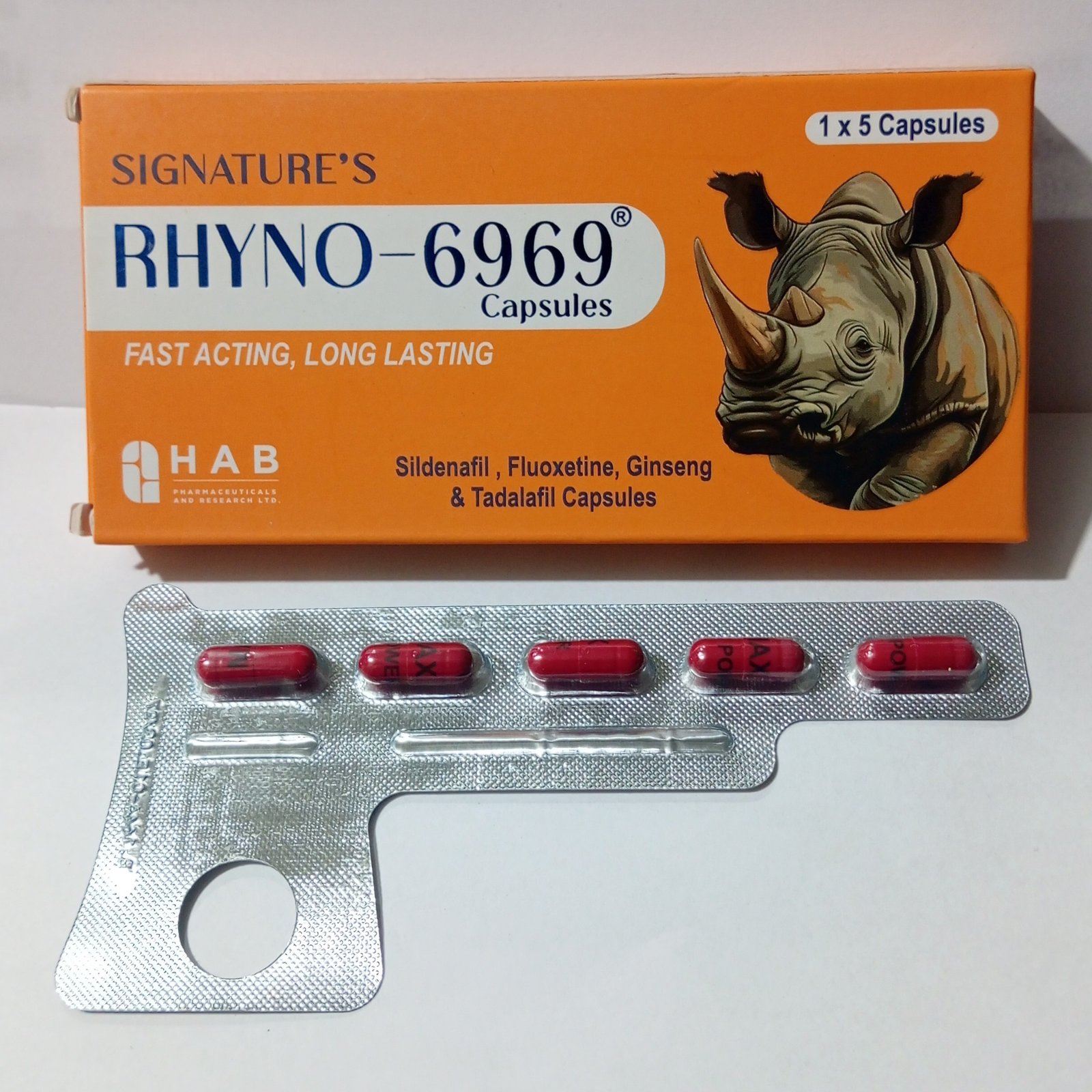 Rhyno capsules Sildenafil Fluoxetine Ginseng Tadalafil